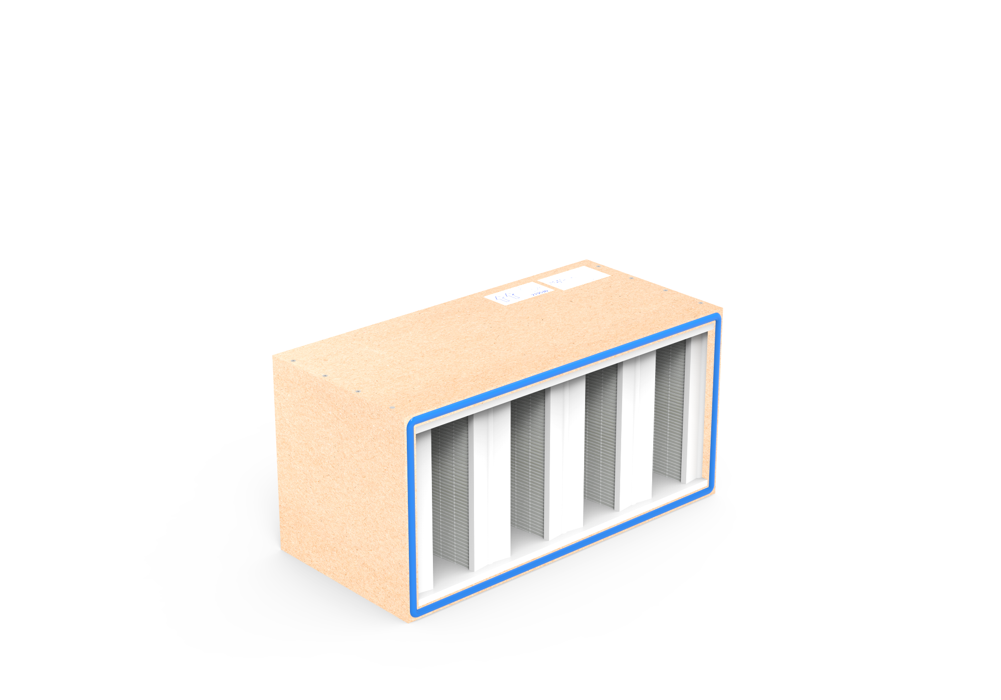 V-Form HEPA Filter, HS-Mikro SFV  EN1822 Kl. H13 , Gr.  610x305x292 mm,  Rahmen: MDF Dichtung: einseitig geschäumt
