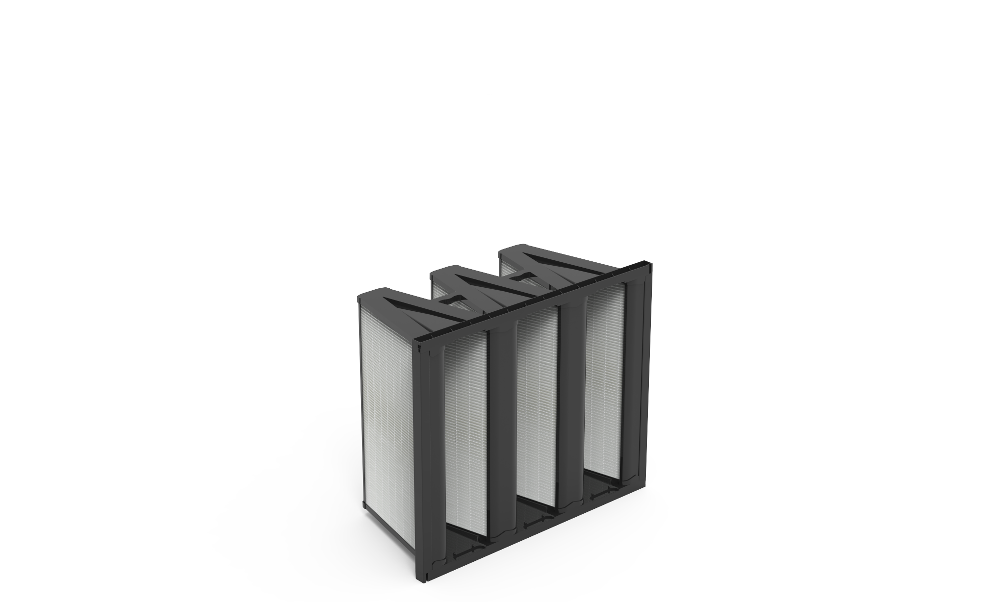 V-Form Kompaktfilter (3V), ISO ePM1 60%, Gr. 592x490x292 mm, Rahmen: Kunststoff mit Flansch
